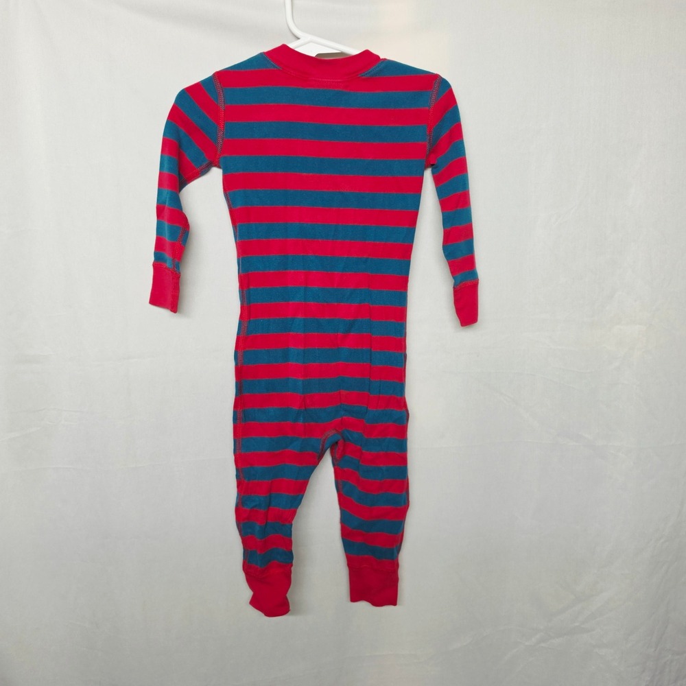 Hanna Andersson One Piece Kids 18-24 mos Red Blue Striped Snug Fit Sleeper - Picture 3 of 5